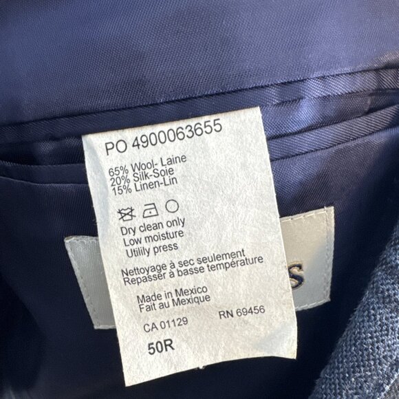 Lauren Ralph Lauren Men 50 Sport Coat Blue Plaid Slim Fit Wool Silk Linen Blazer - Picture 7 of 8